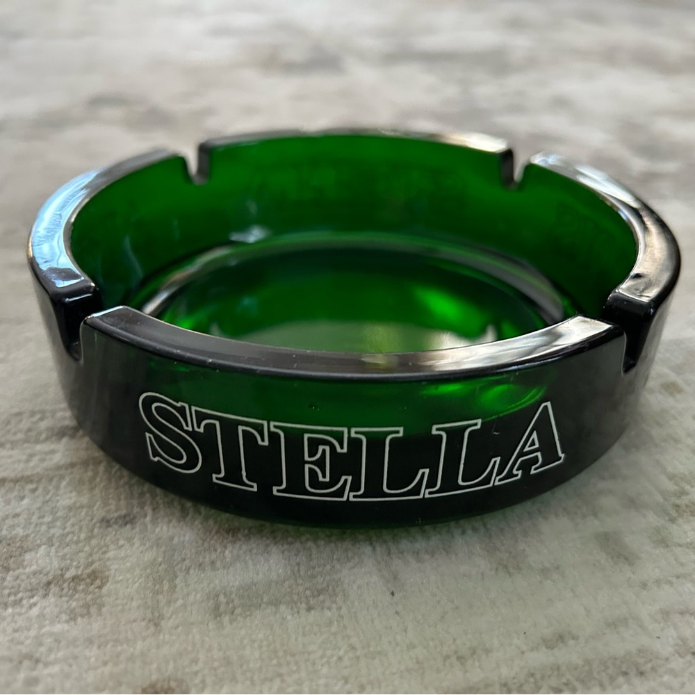 Stella Artois Green Glass Ashtray